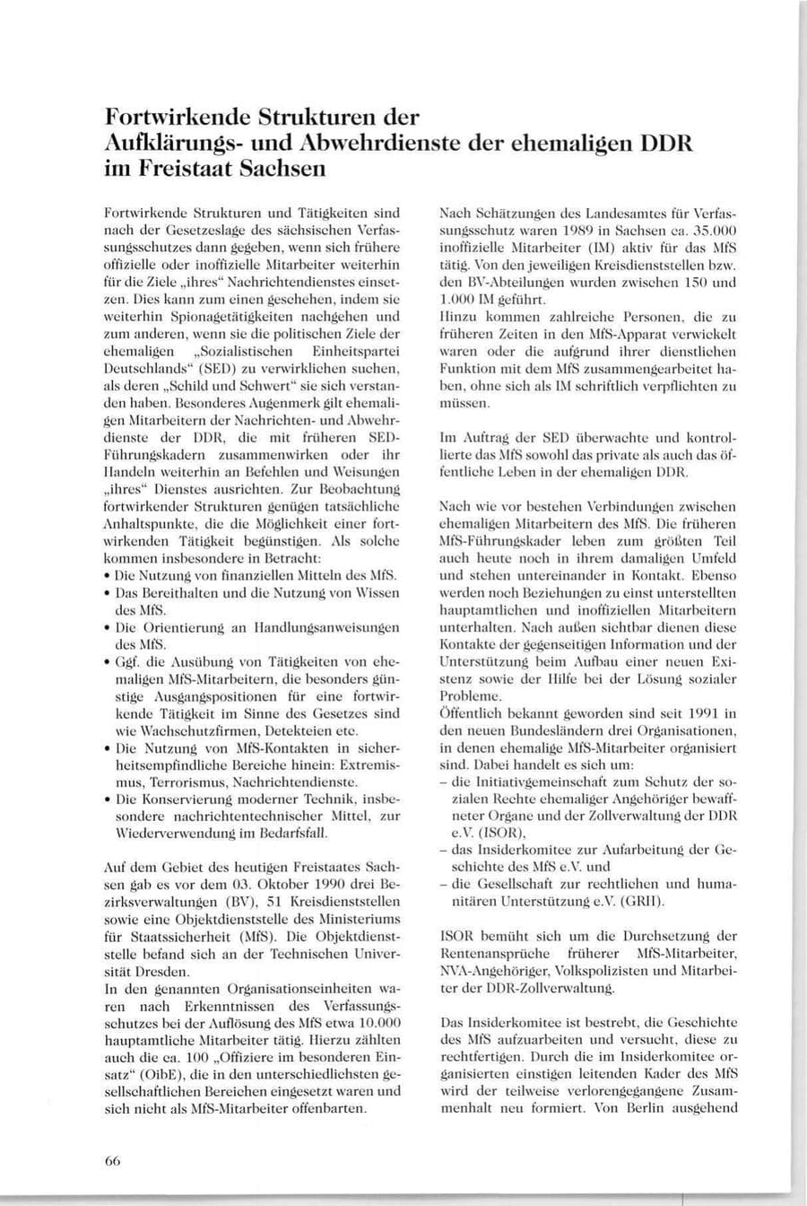 Seite 65 des Verfassungsschutzbericht 1994 Sachsen