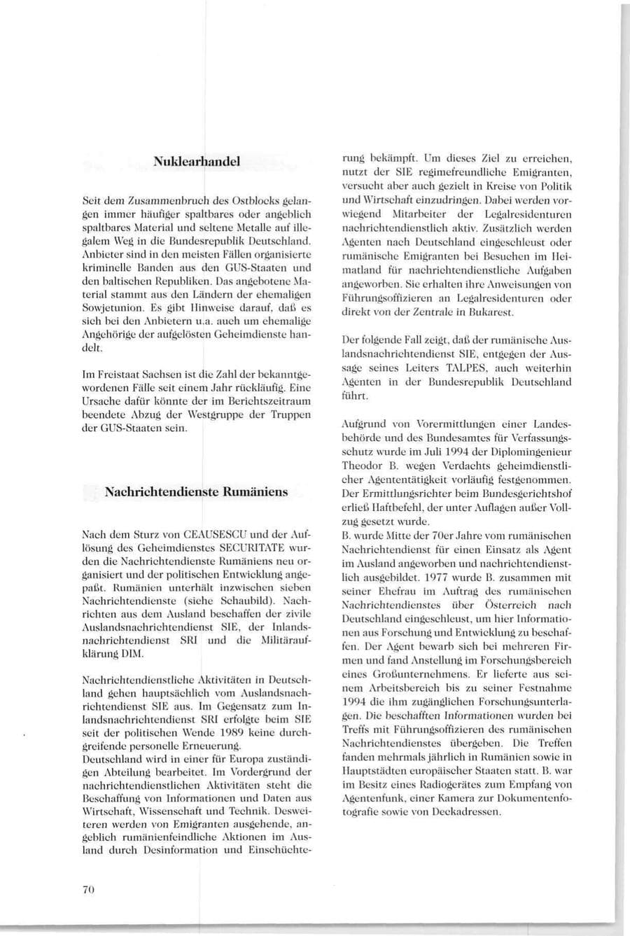 Seite 69 des Verfassungsschutzbericht 1994 Sachsen