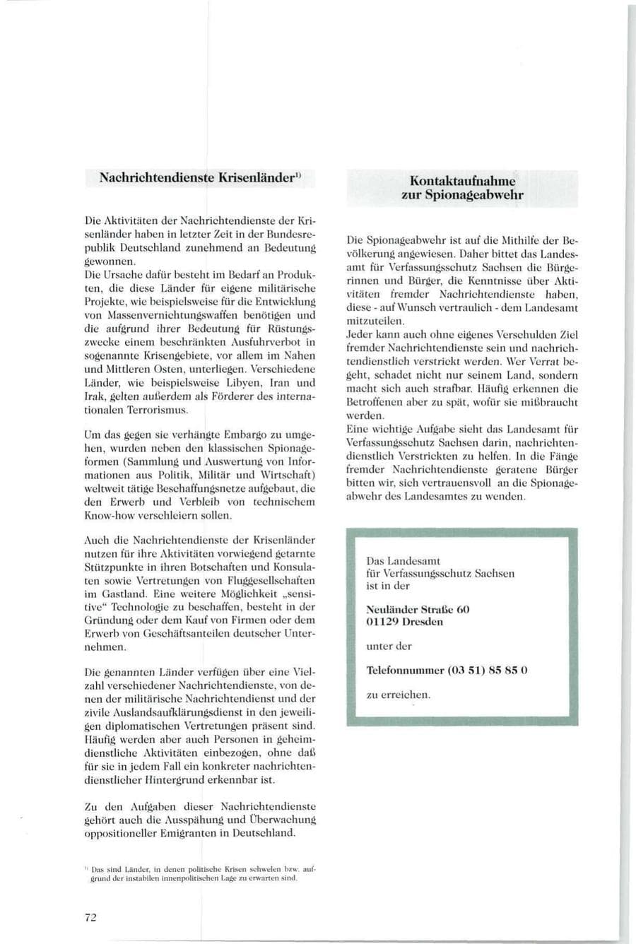 Seite 71 des Verfassungsschutzbericht 1994 Sachsen