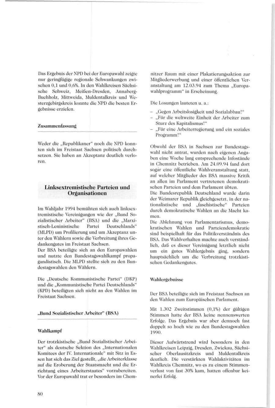 Seite 79 des Verfassungsschutzbericht 1994 Sachsen
