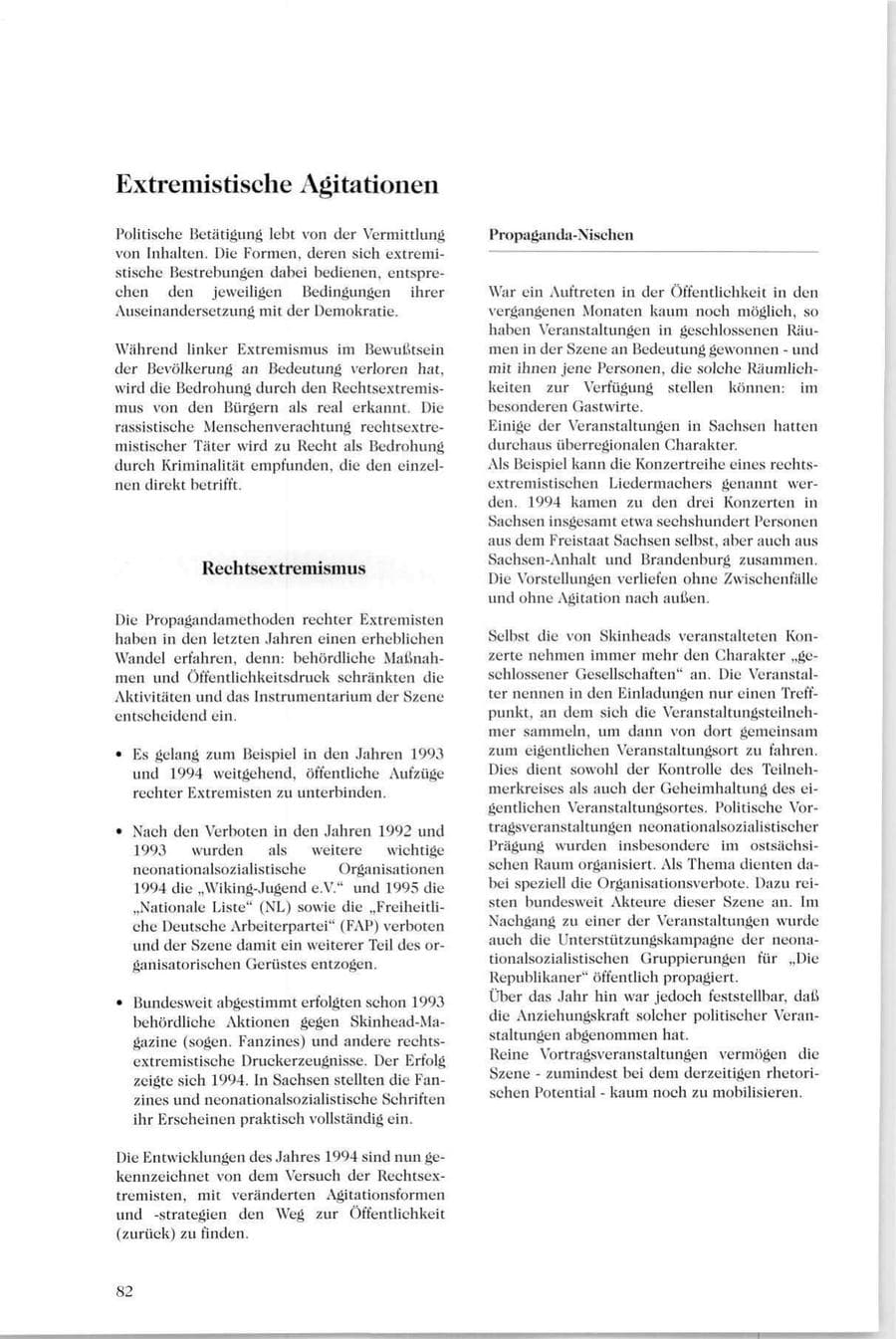 Seite 81 des Verfassungsschutzbericht 1994 Sachsen