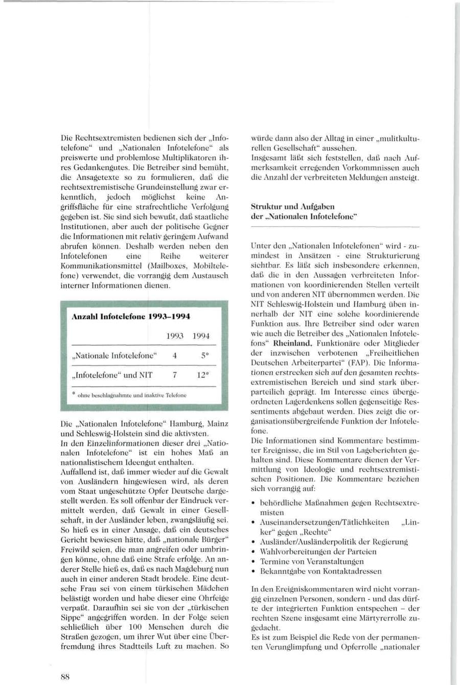Seite 85 des Verfassungsschutzbericht 1994 Sachsen