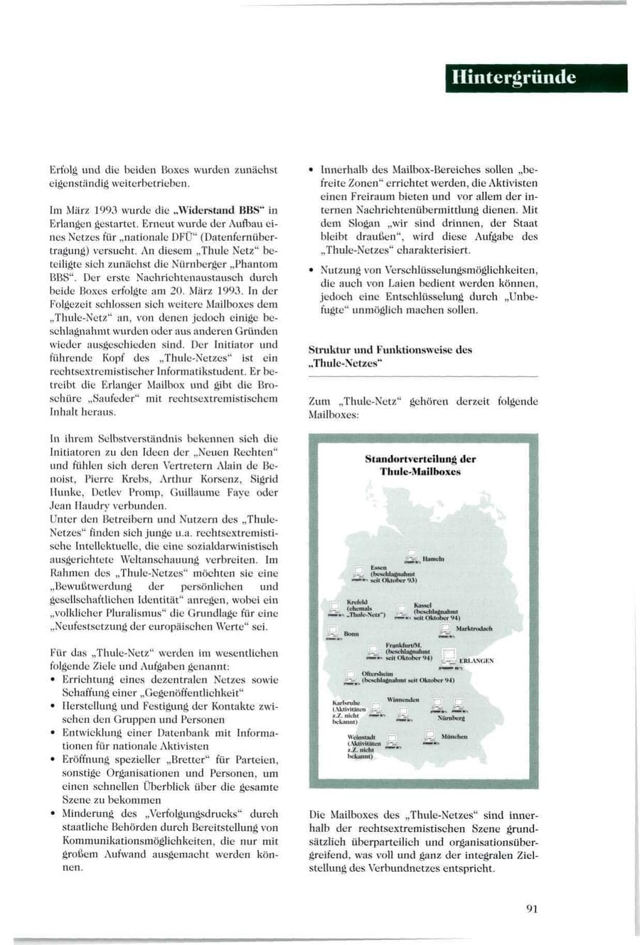 Seite 88 des Verfassungsschutzbericht 1994 Sachsen