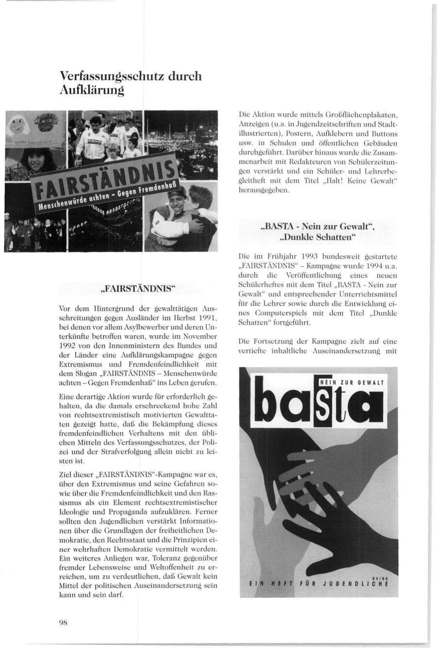 Seite 95 des Verfassungsschutzbericht 1994 Sachsen