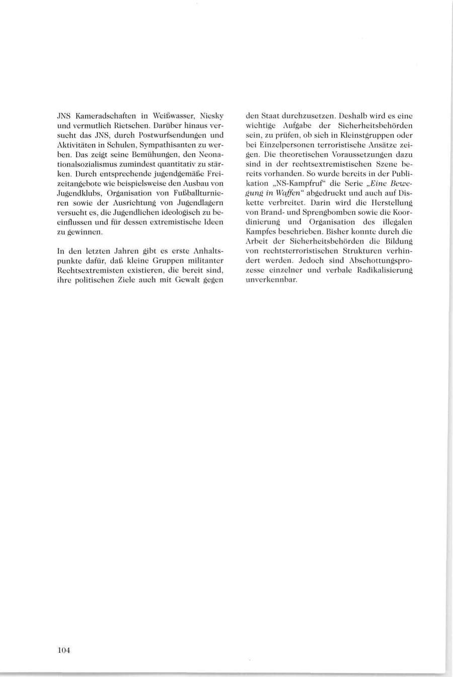 Seite 105 des Verfassungsschutzbericht 1995 Sachsen