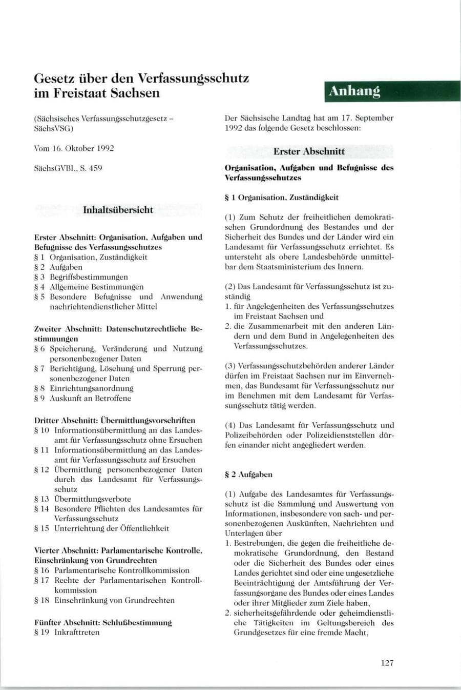 Seite 122 des Verfassungsschutzbericht 1995 Sachsen