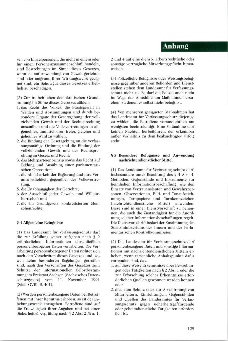 Seite 124 des Verfassungsschutzbericht 1995 Sachsen