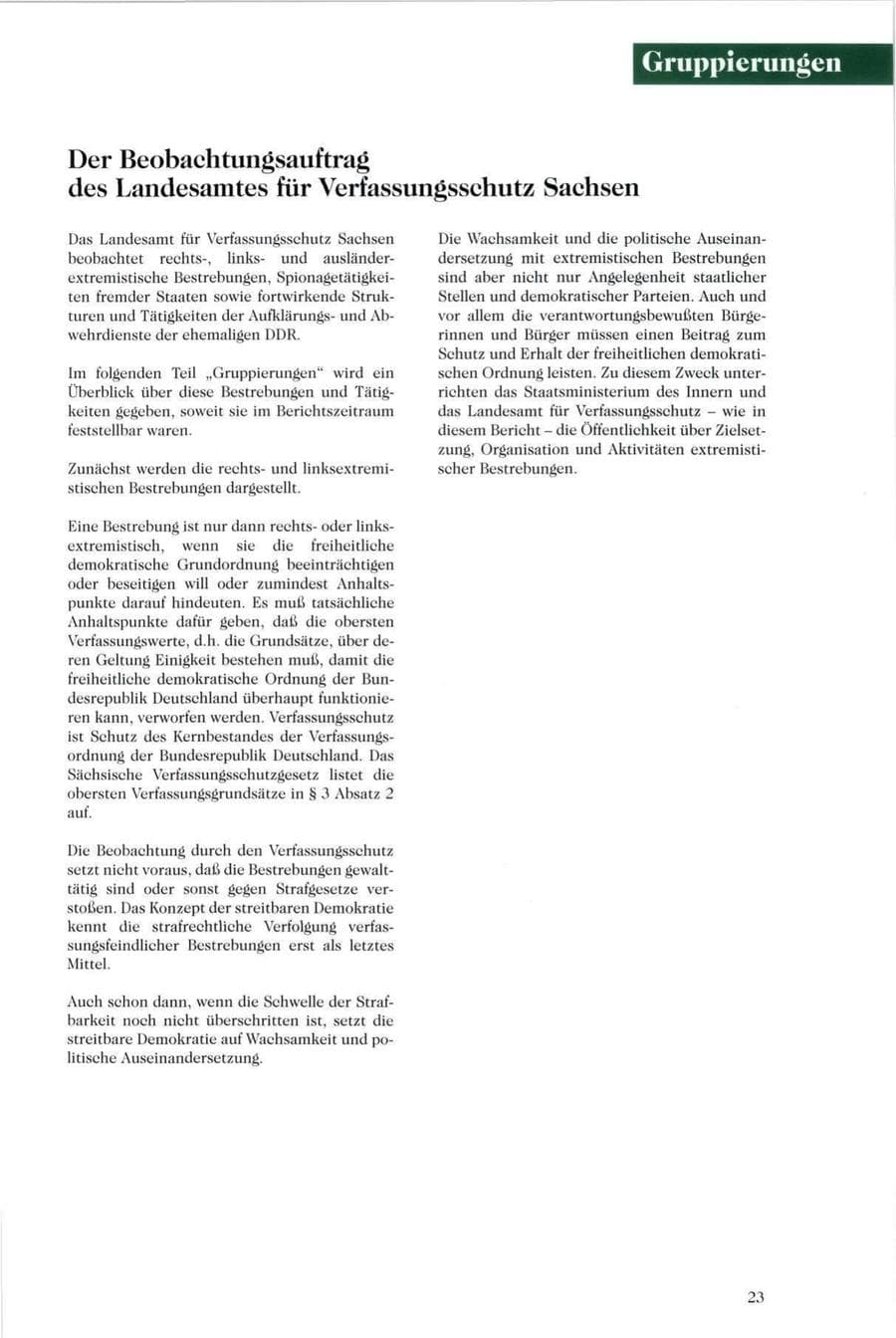 Seite 24 des Verfassungsschutzbericht 1995 Sachsen
