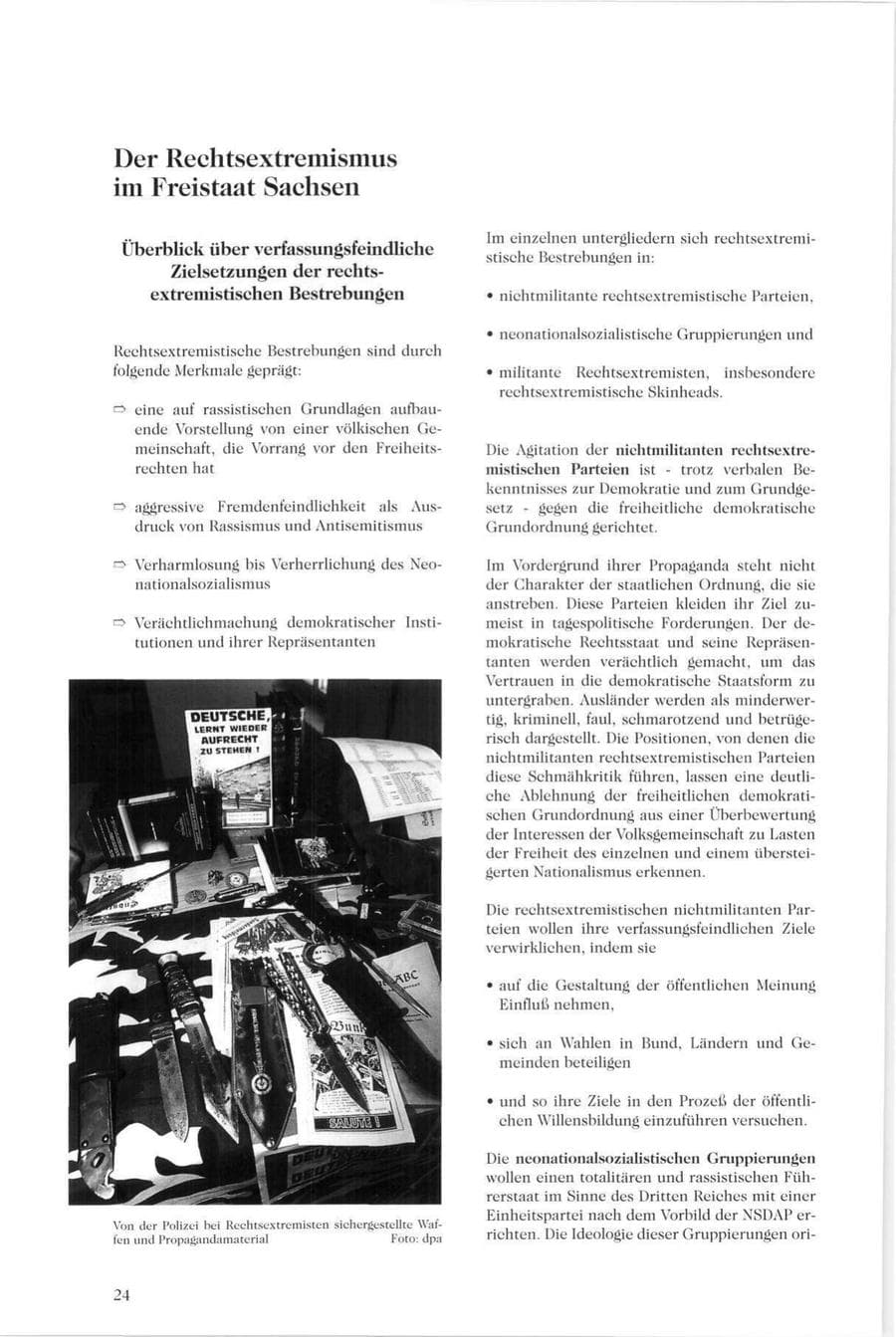 Seite 25 des Verfassungsschutzbericht 1995 Sachsen