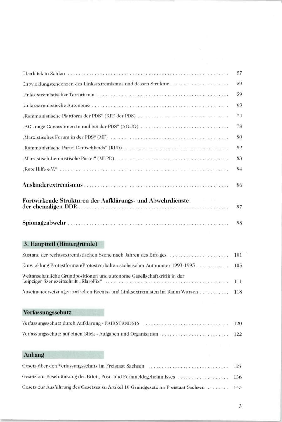 Seite 4 des Verfassungsschutzbericht 1995 Sachsen