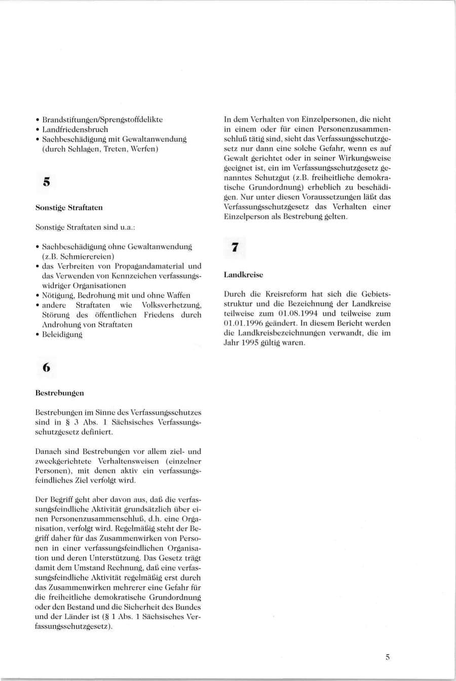 Seite 6 des Verfassungsschutzbericht 1995 Sachsen