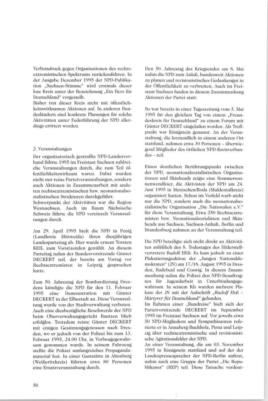 Seite 51 des Verfassungsschutzbericht 1995 Sachsen