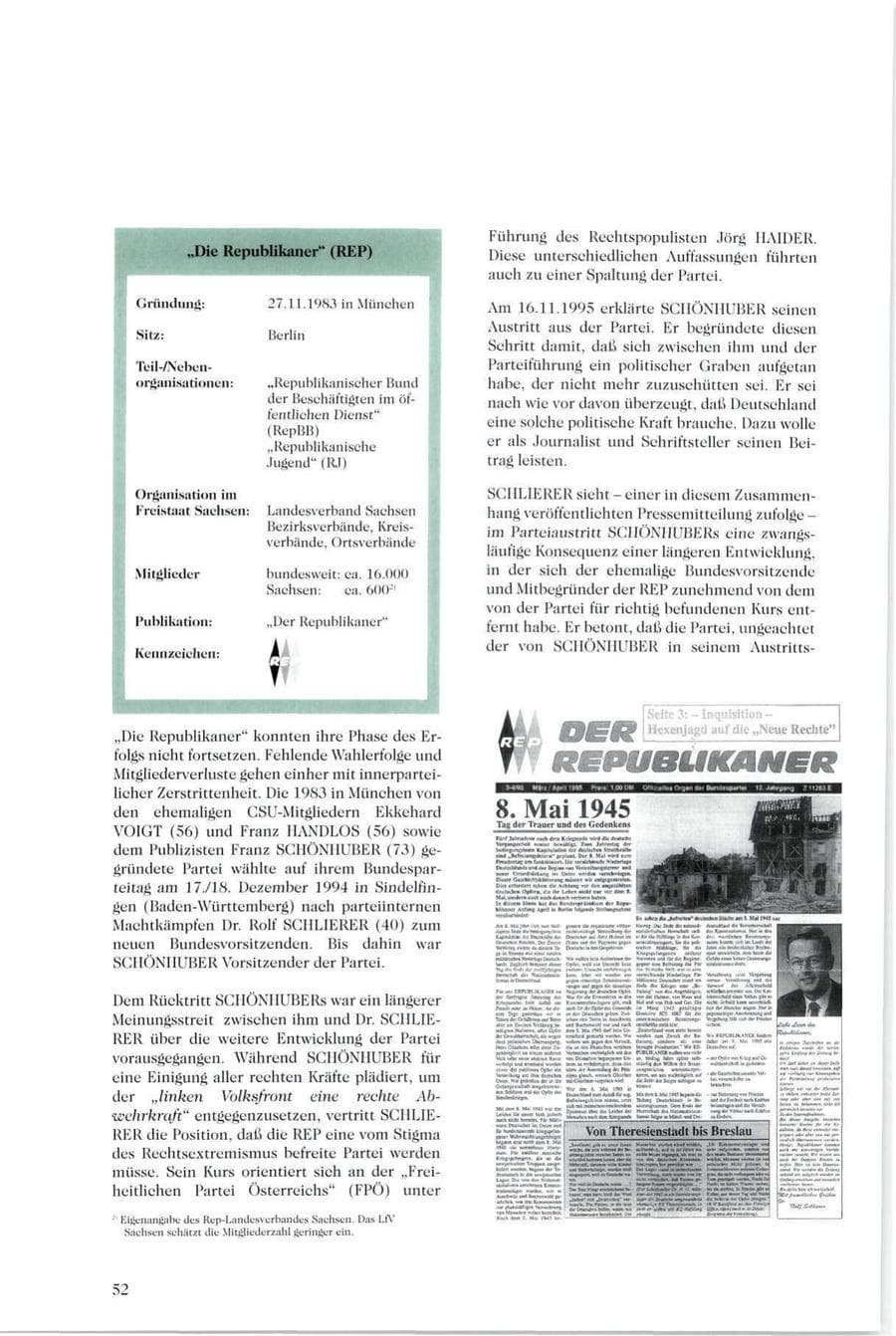 Seite 53 des Verfassungsschutzbericht 1995 Sachsen