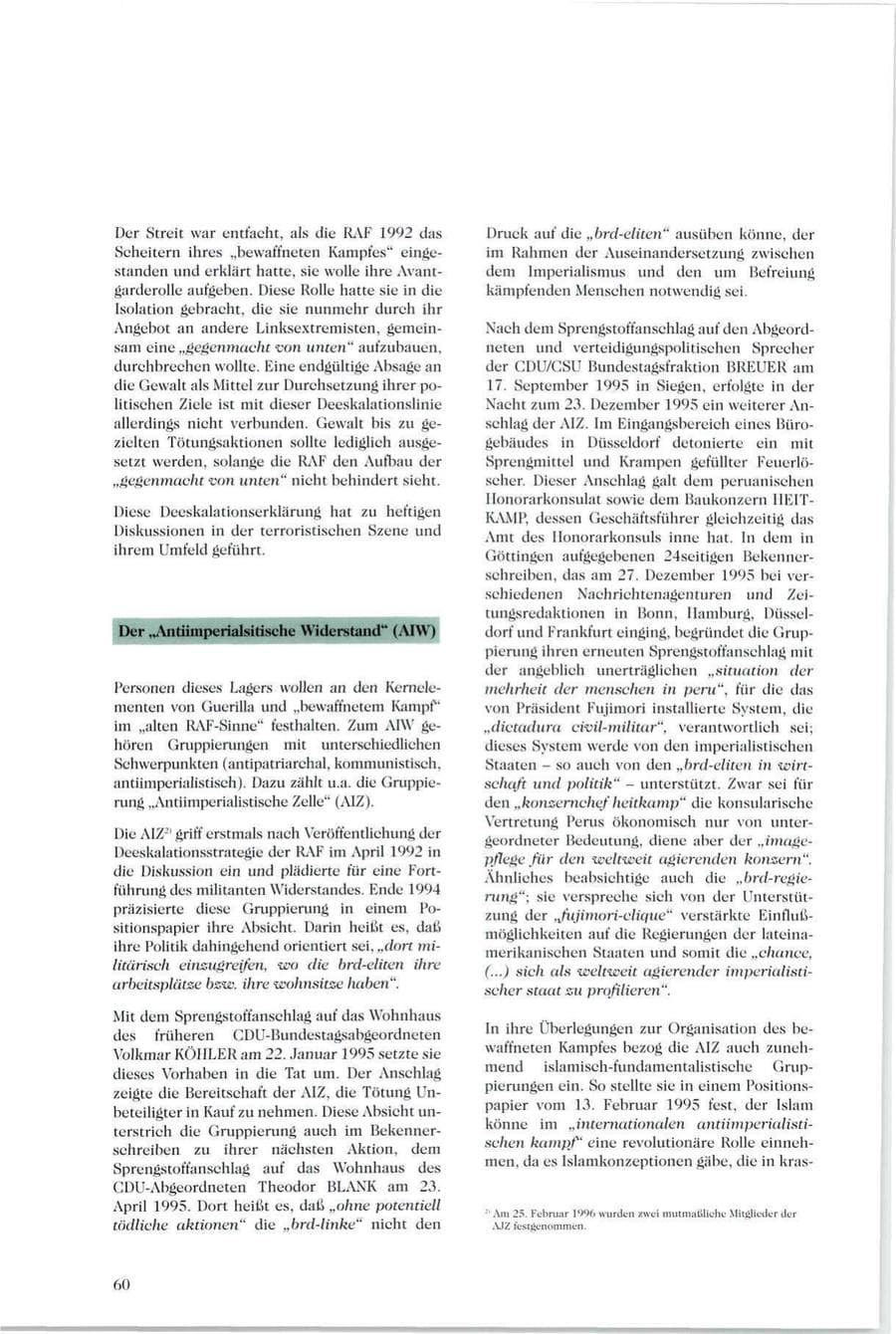Seite 61 des Verfassungsschutzbericht 1995 Sachsen