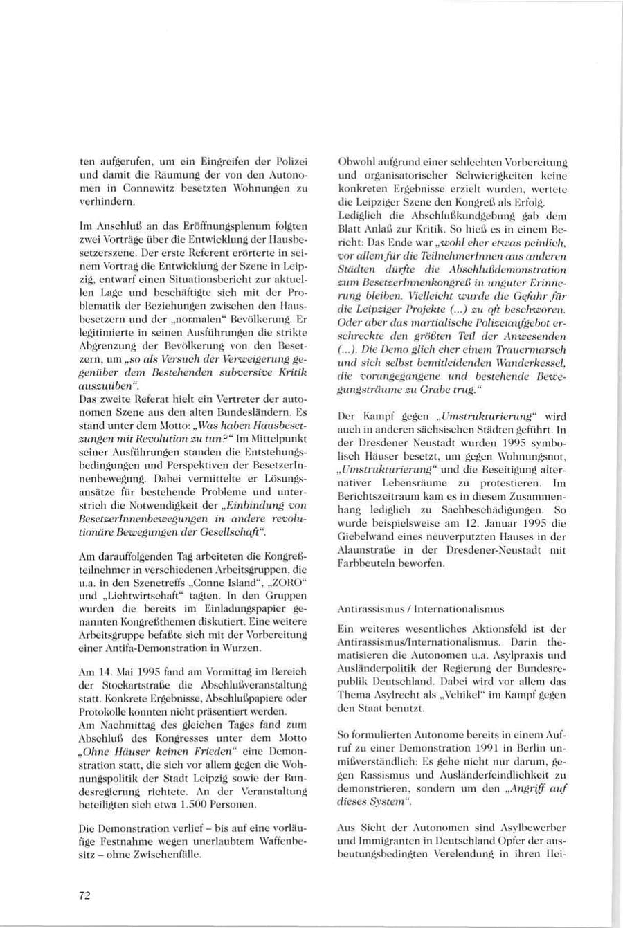 Seite 73 des Verfassungsschutzbericht 1995 Sachsen