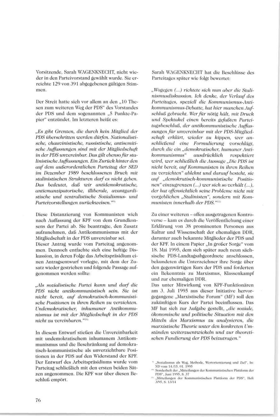 Seite 77 des Verfassungsschutzbericht 1995 Sachsen