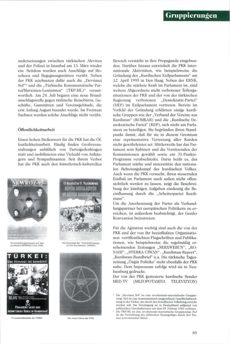 Seite 90 des Verfassungsschutzbericht 1995 Sachsen