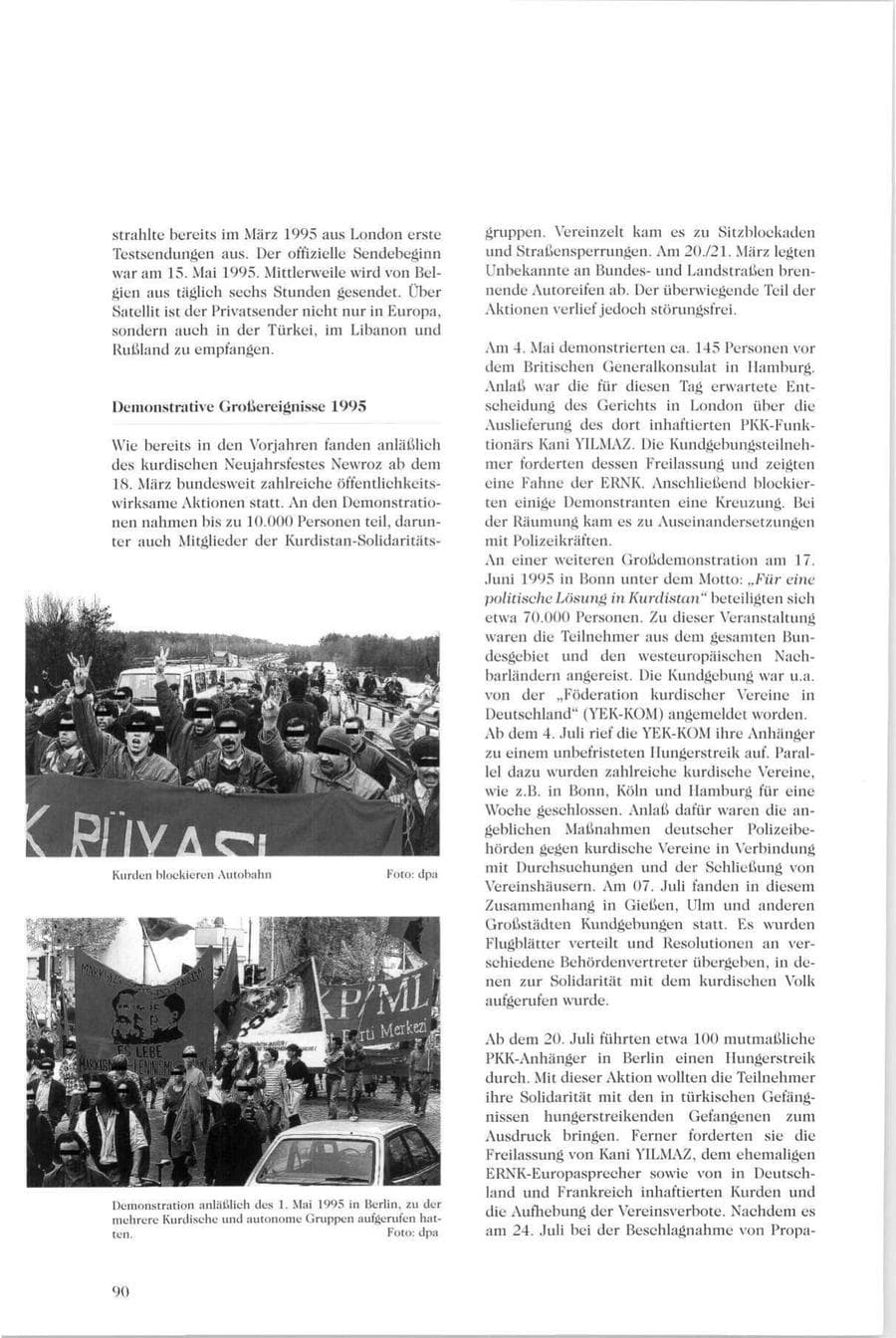 Seite 91 des Verfassungsschutzbericht 1995 Sachsen