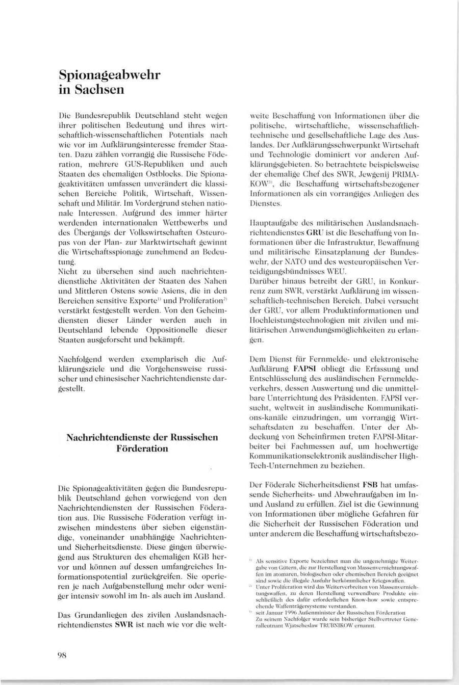 Seite 99 des Verfassungsschutzbericht 1995 Sachsen