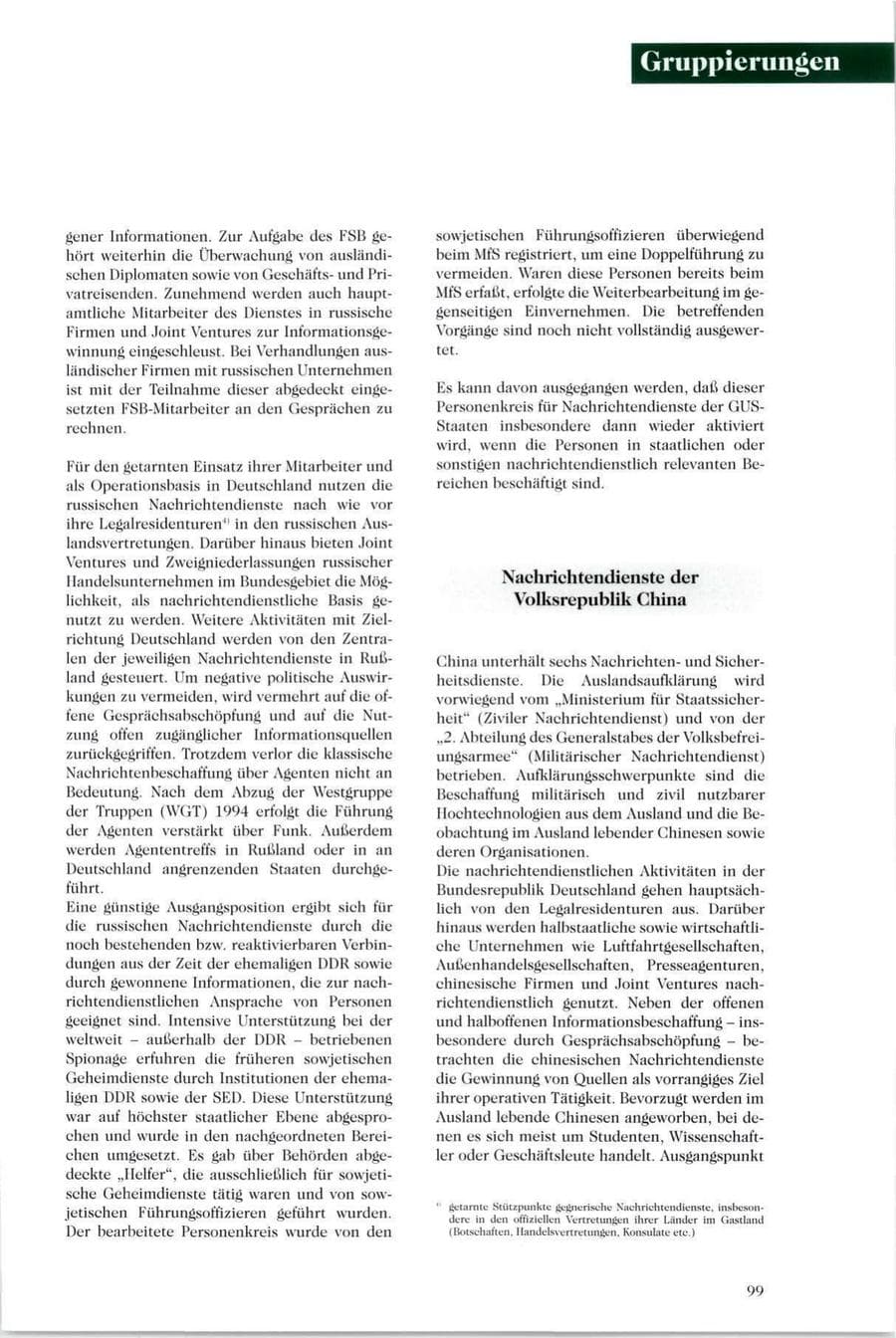 Seite 100 des Verfassungsschutzbericht 1995 Sachsen