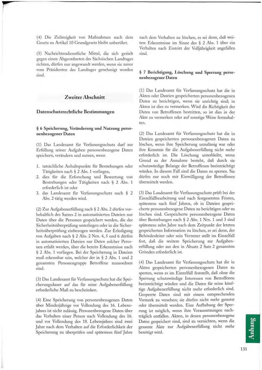 Seite 131 des Verfassungsschutzbericht 1997 Sachsen