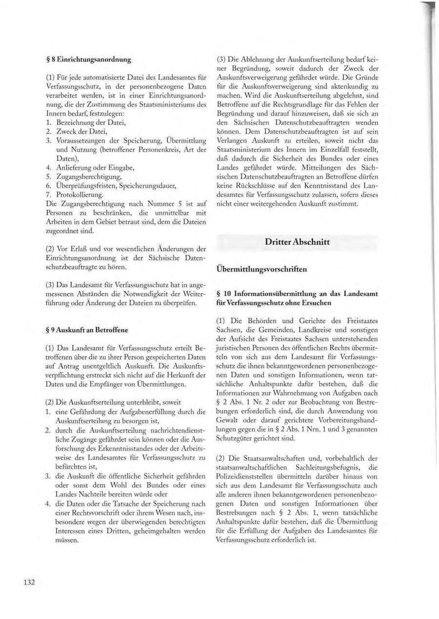 Seite 132 des Verfassungsschutzbericht 1997 Sachsen