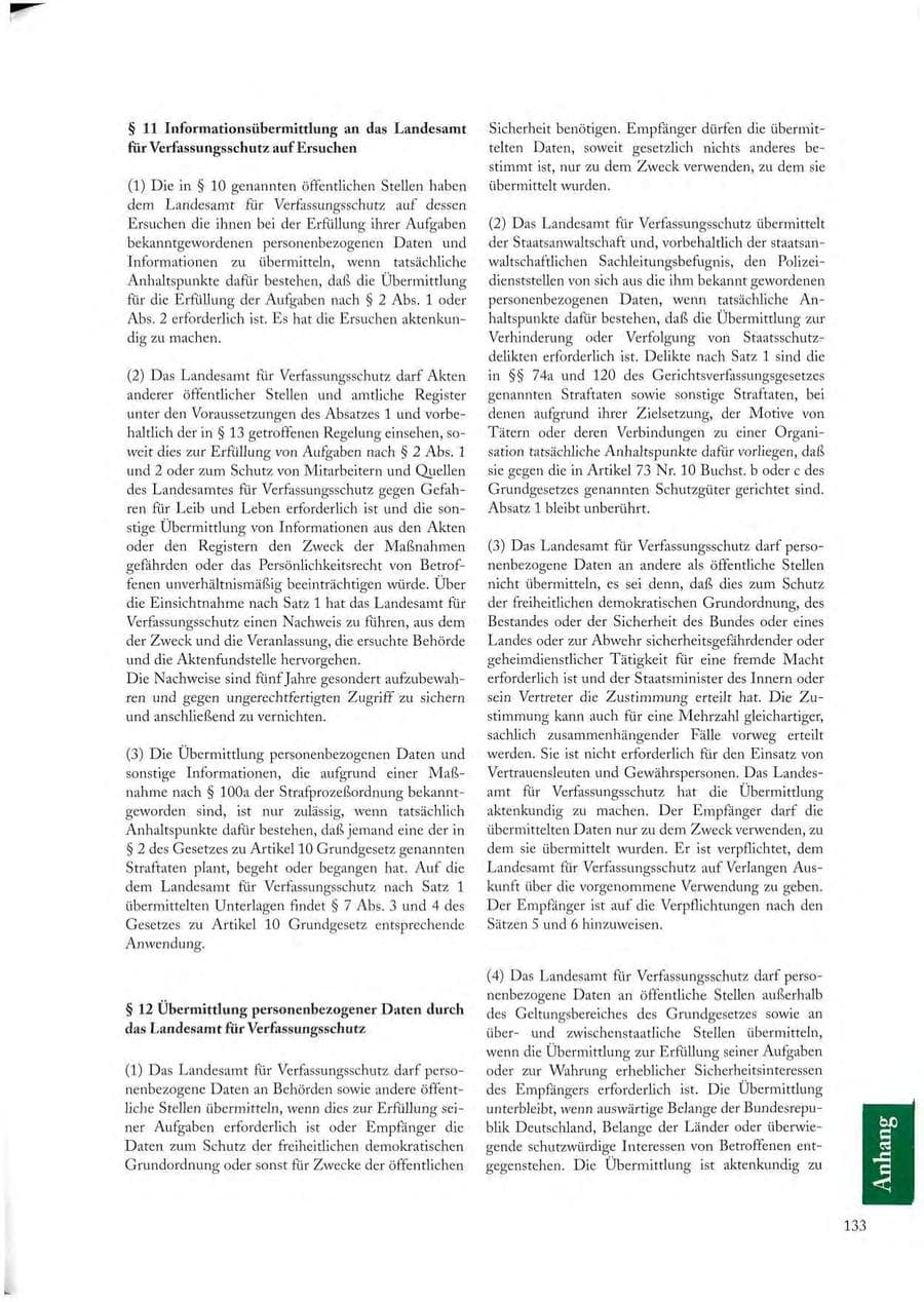 Seite 133 des Verfassungsschutzbericht 1997 Sachsen