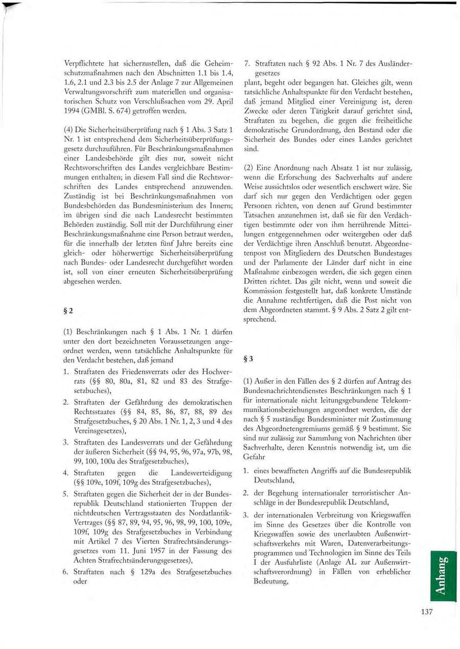 Seite 137 des Verfassungsschutzbericht 1997 Sachsen