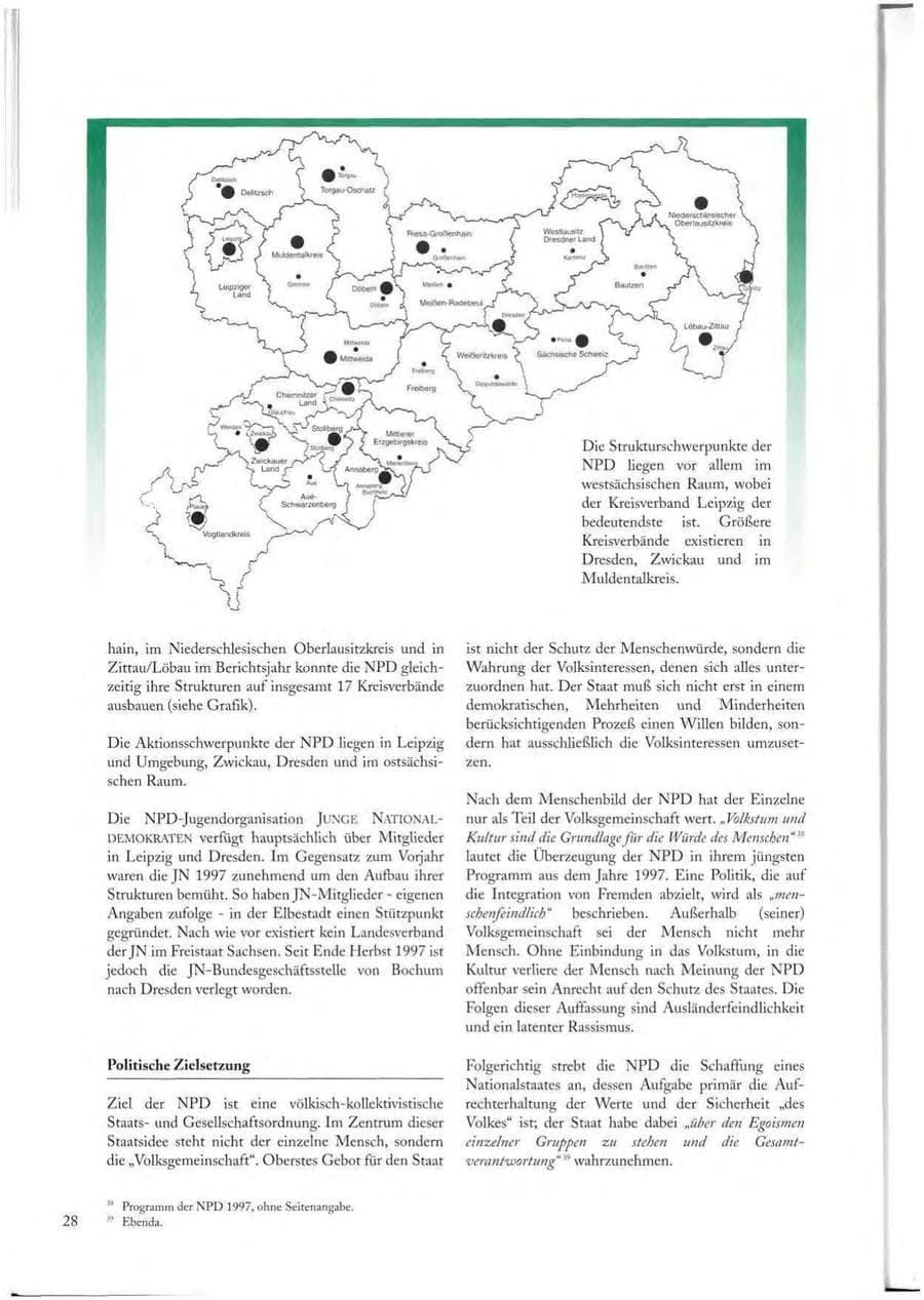 Seite 28 des Verfassungsschutzbericht 1997 Sachsen