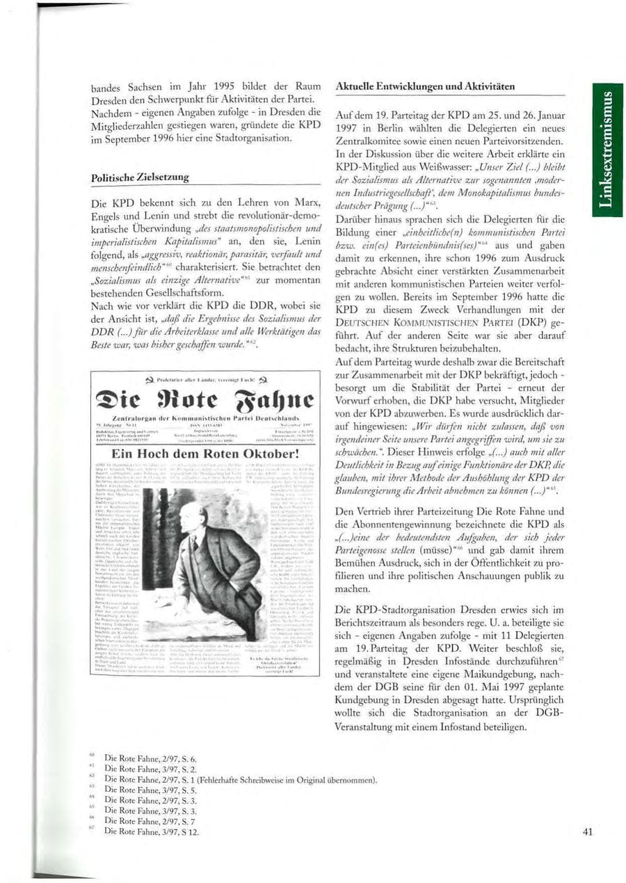 Seite 41 des Verfassungsschutzbericht 1997 Sachsen