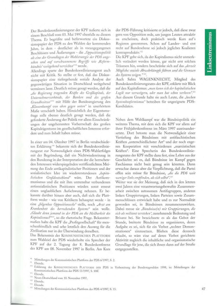 Seite 47 des Verfassungsschutzbericht 1997 Sachsen