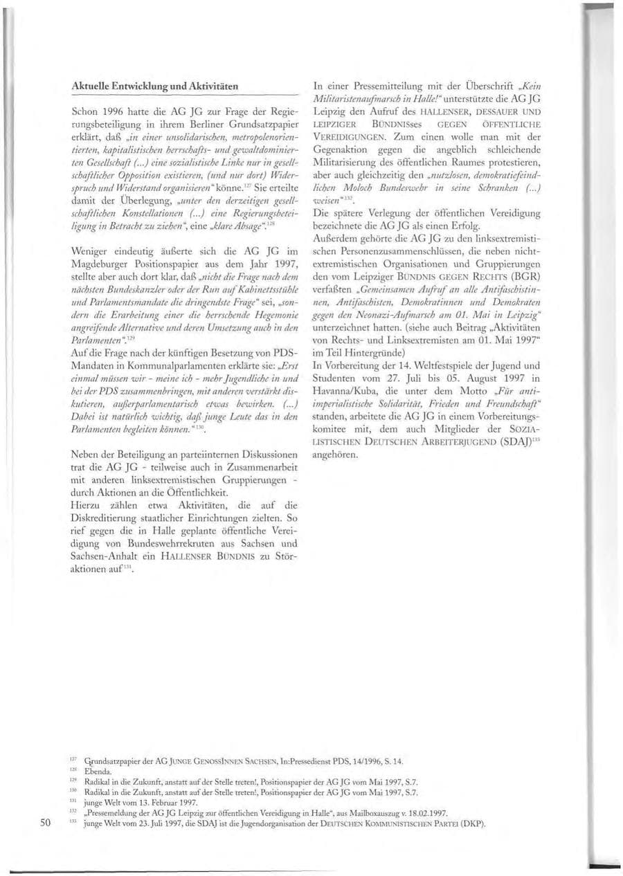 Seite 50 des Verfassungsschutzbericht 1997 Sachsen