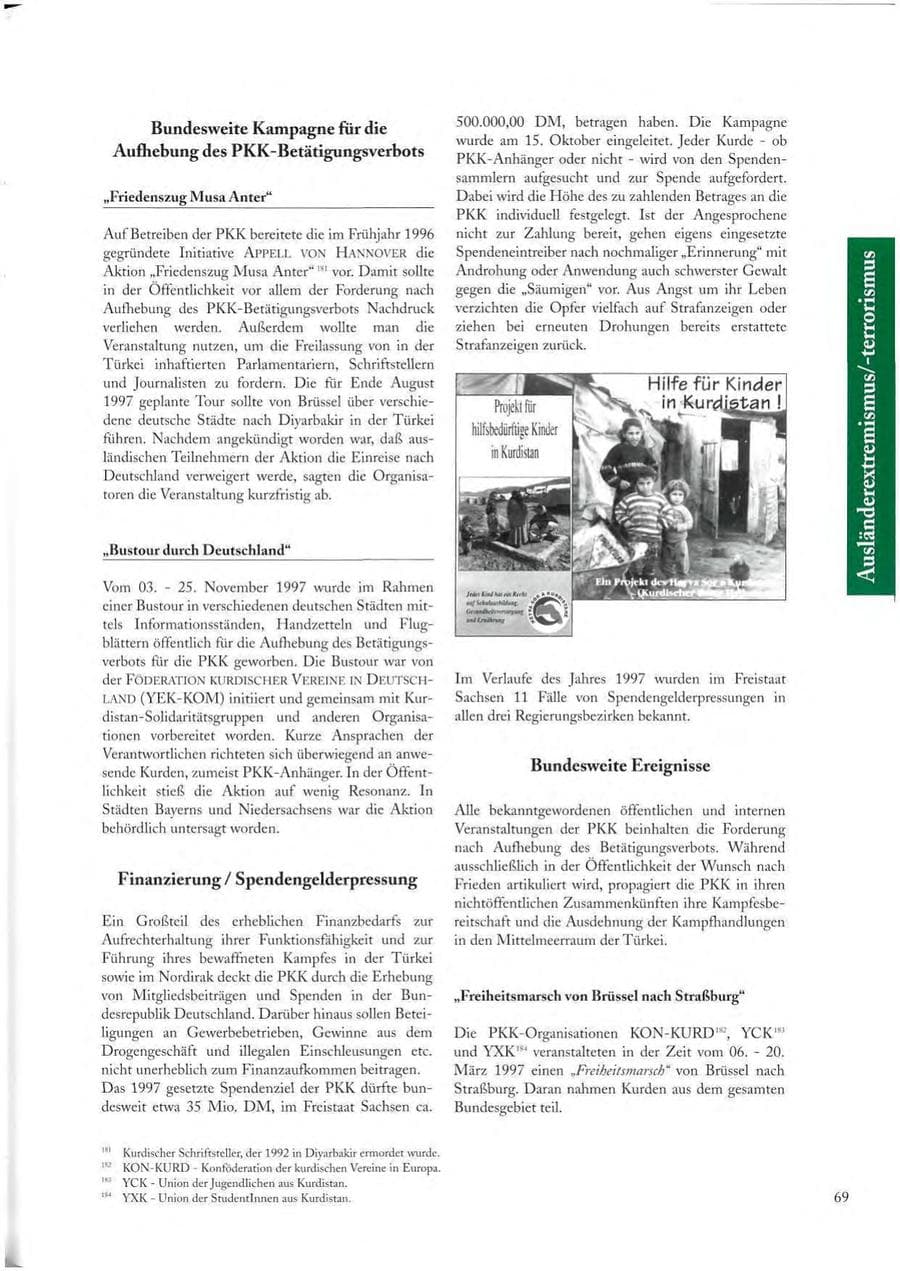 Seite 69 des Verfassungsschutzbericht 1997 Sachsen