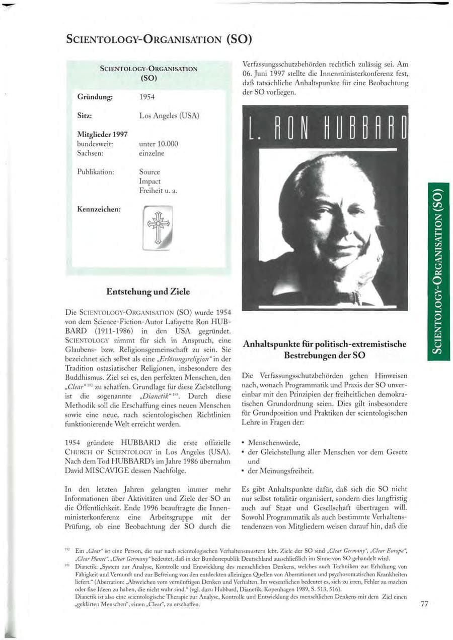 Seite 77 des Verfassungsschutzbericht 1997 Sachsen