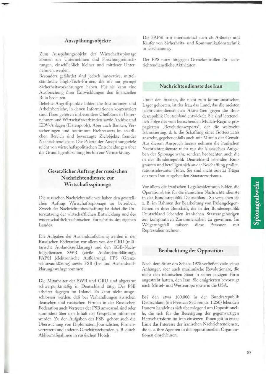 Seite 83 des Verfassungsschutzbericht 1997 Sachsen