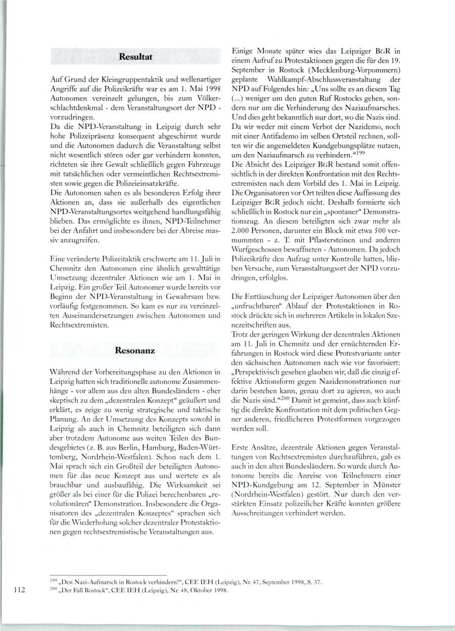 Seite 107 des Verfassungsschutzbericht 1998 Sachsen