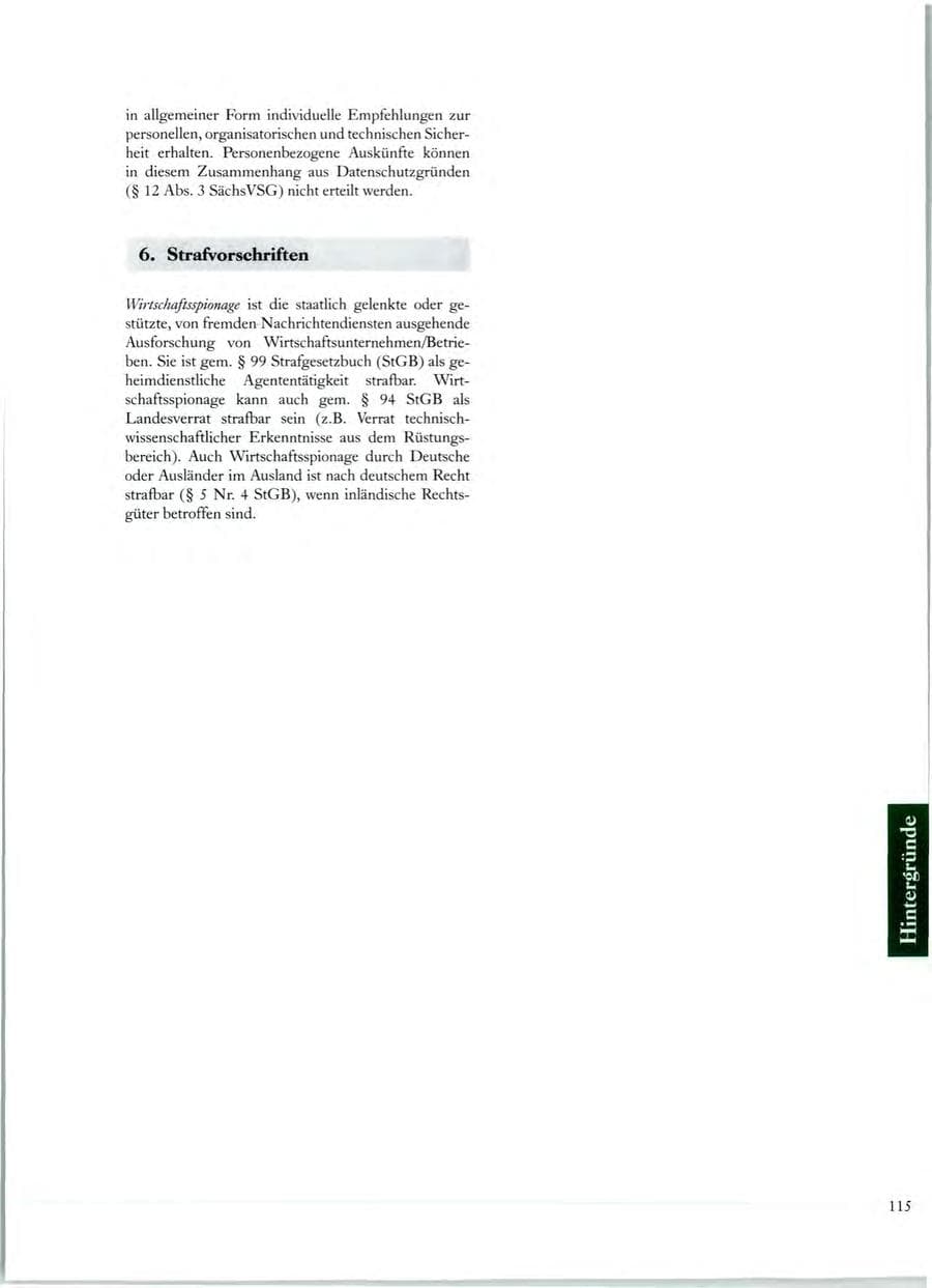 Seite 110 des Verfassungsschutzbericht 1998 Sachsen