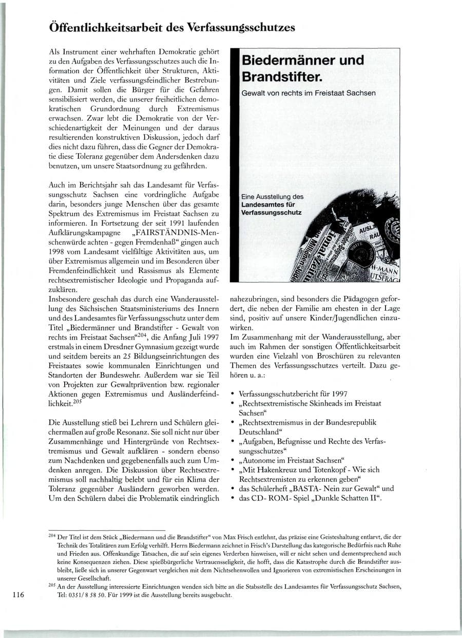 Seite 111 des Verfassungsschutzbericht 1998 Sachsen