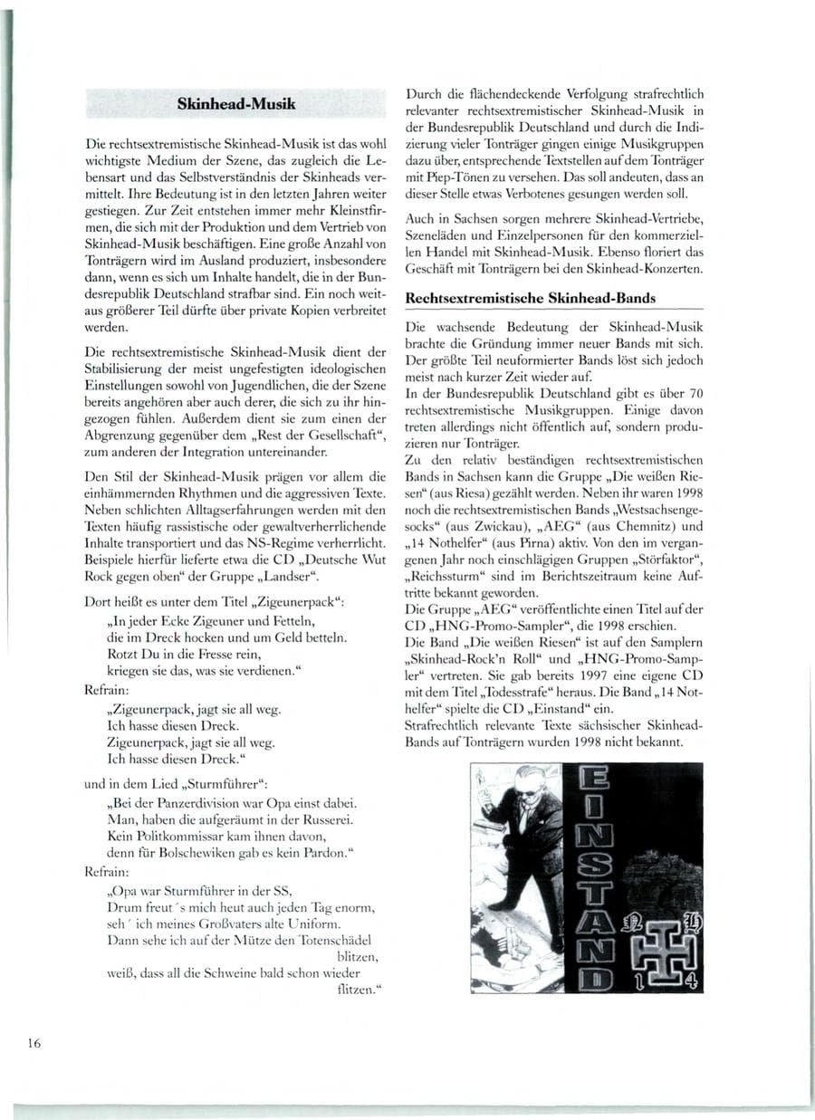 Seite 17 des Verfassungsschutzbericht 1998 Sachsen