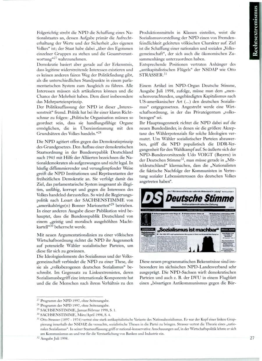 Seite 28 des Verfassungsschutzbericht 1998 Sachsen