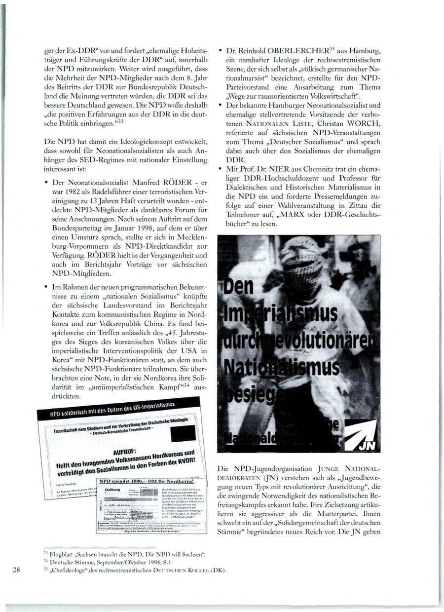 Seite 29 des Verfassungsschutzbericht 1998 Sachsen