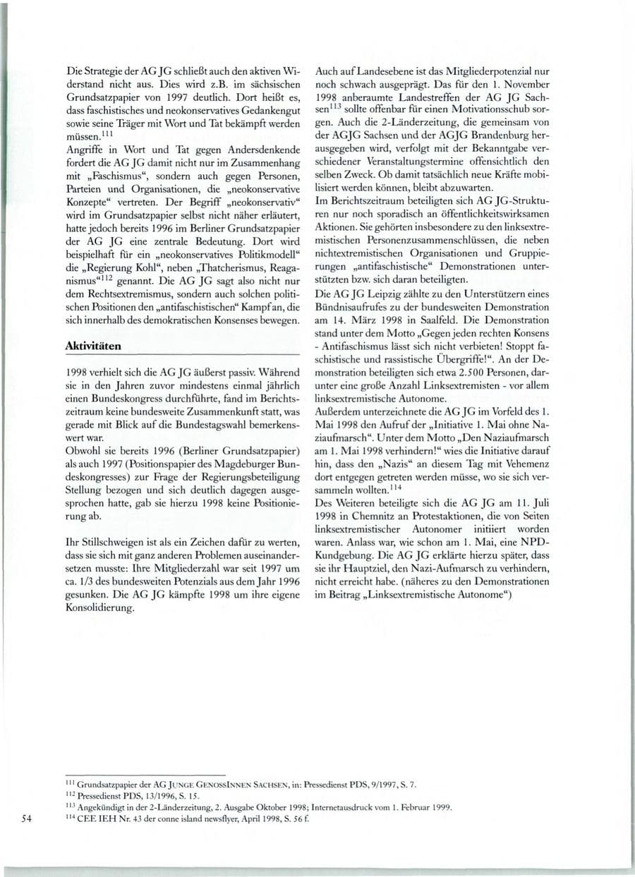Seite 53 des Verfassungsschutzbericht 1998 Sachsen