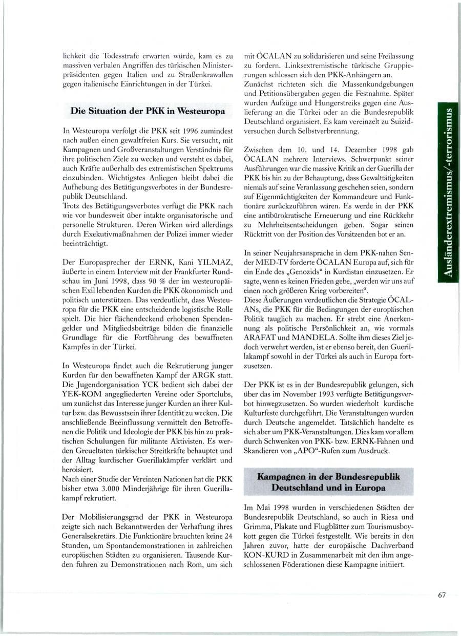 Seite 64 des Verfassungsschutzbericht 1998 Sachsen
