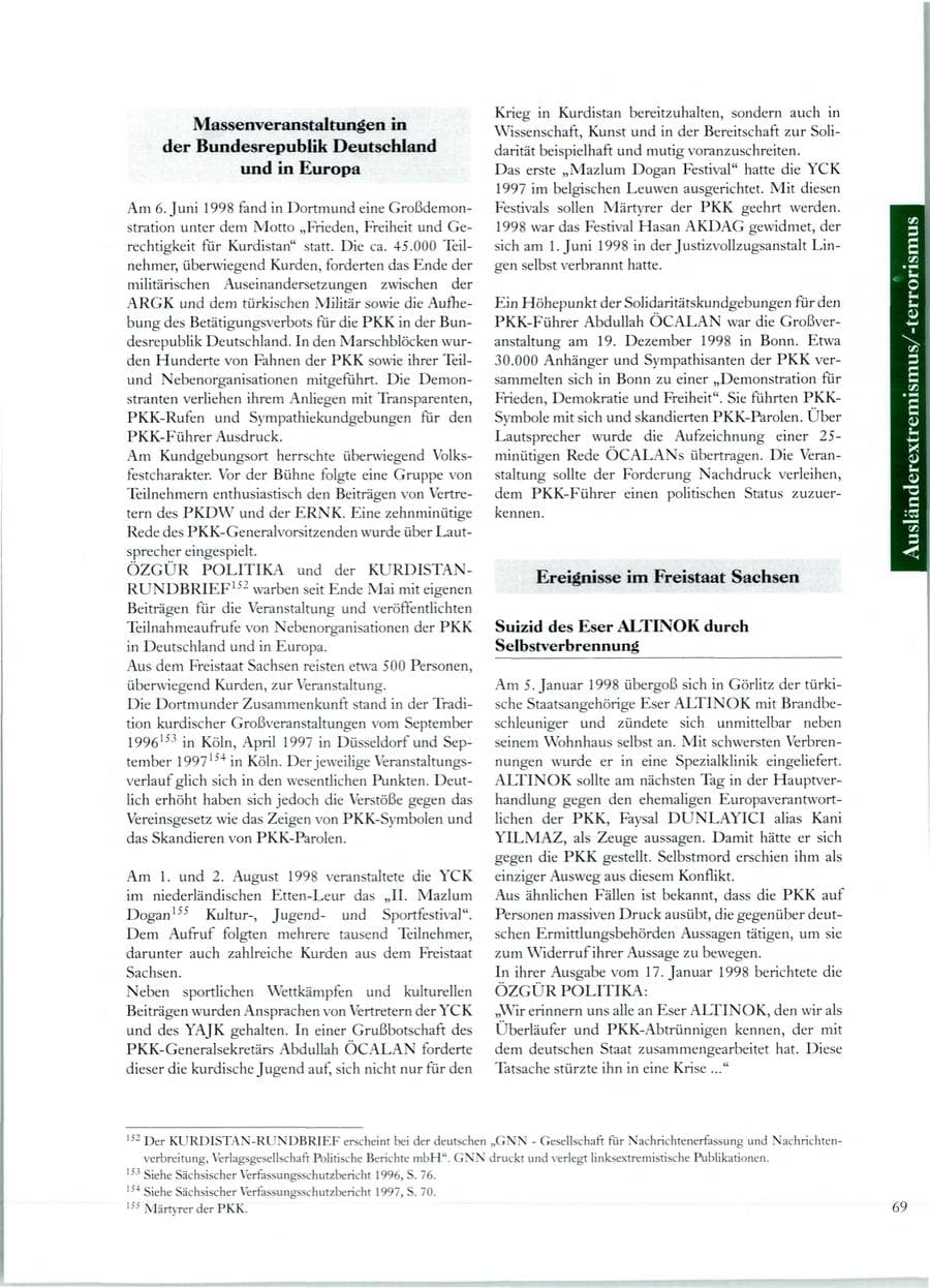 Seite 66 des Verfassungsschutzbericht 1998 Sachsen