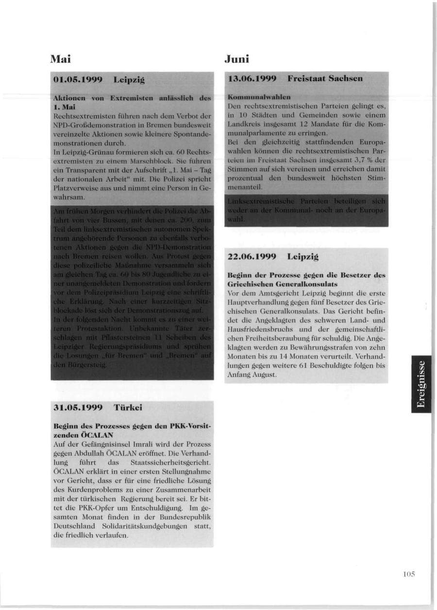 Seite 107 des Verfassungsschutzbericht 1999 Sachsen