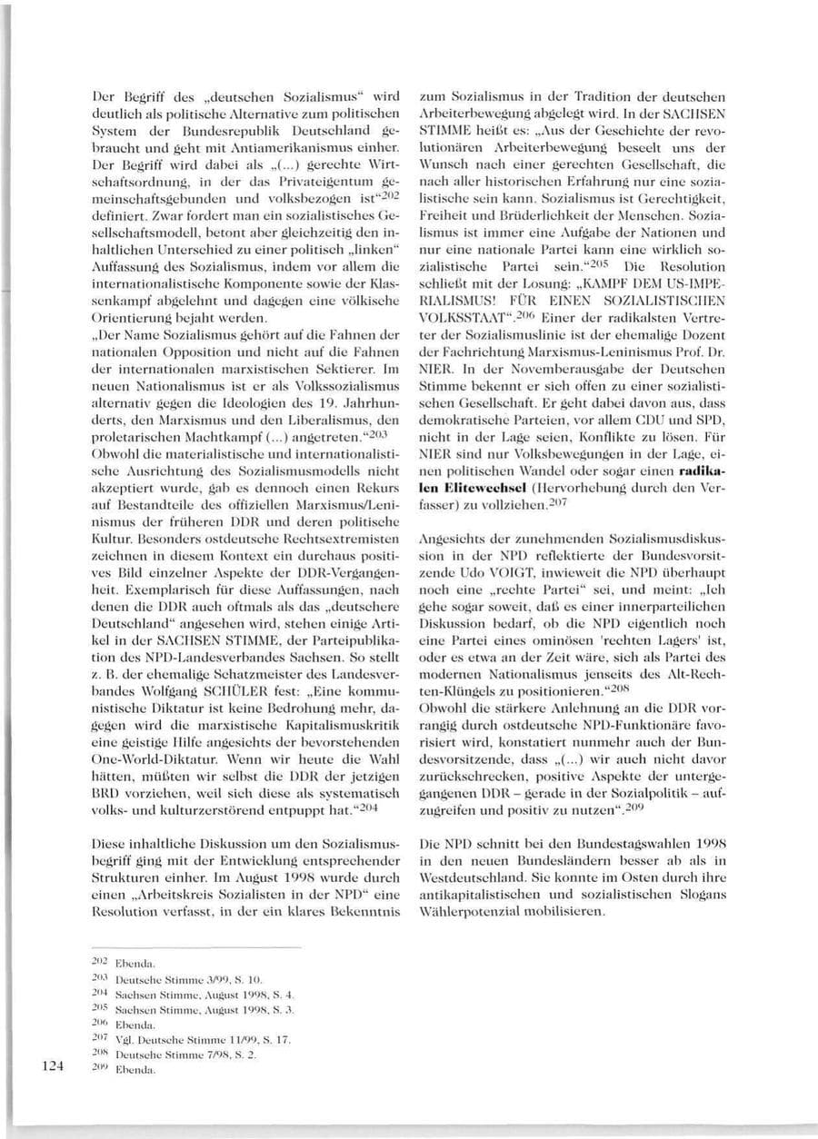 Seite 126 des Verfassungsschutzbericht 1999 Sachsen
