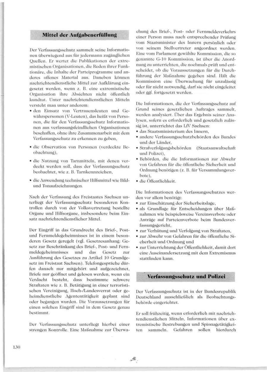Seite 132 des Verfassungsschutzbericht 1999 Sachsen
