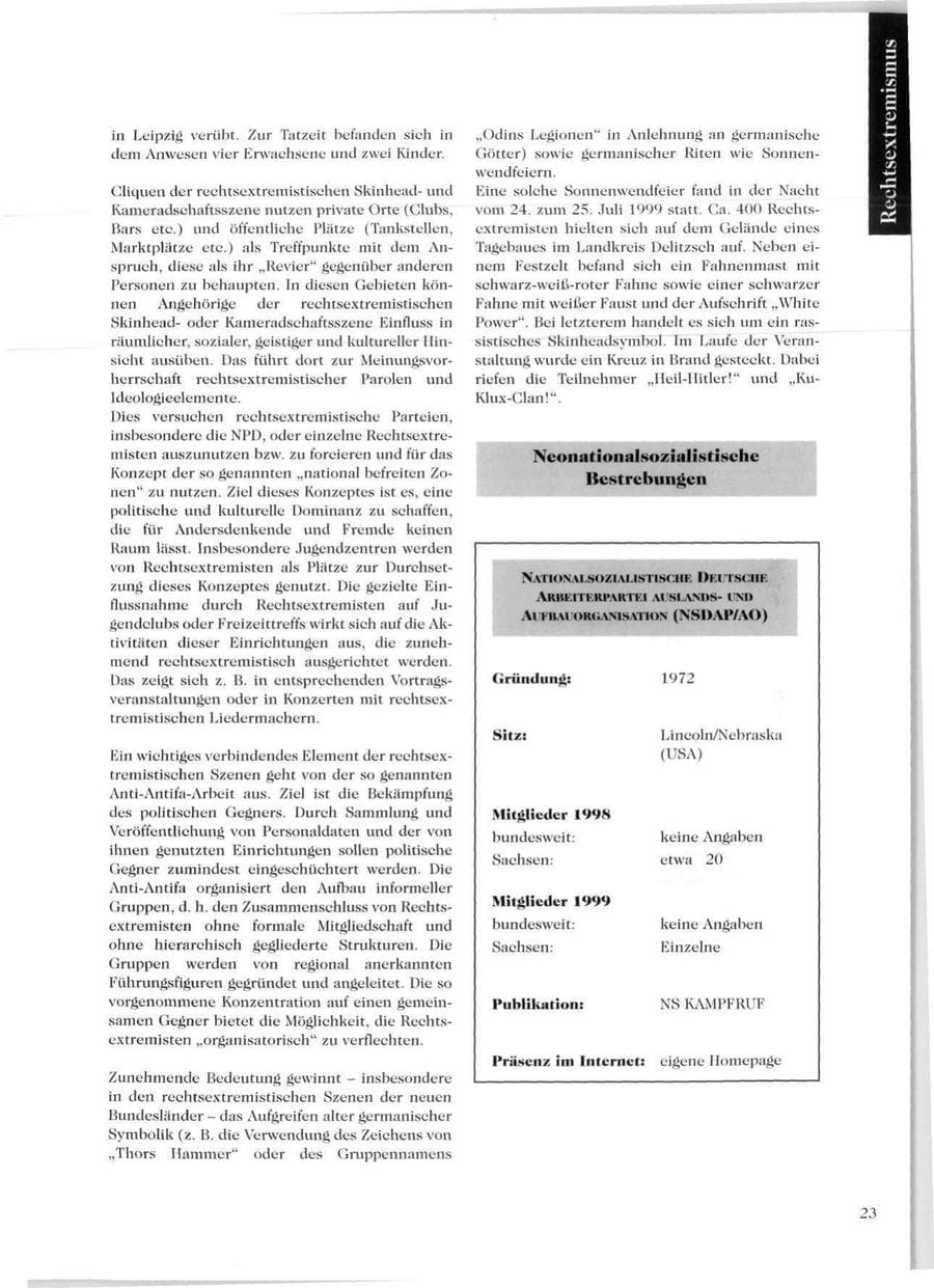Seite 25 des Verfassungsschutzbericht 1999 Sachsen