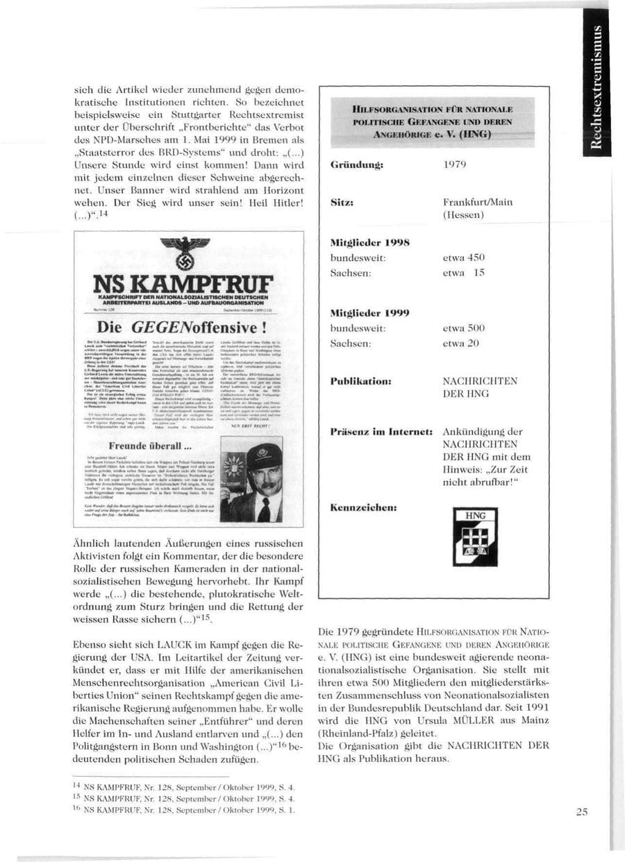 Seite 27 des Verfassungsschutzbericht 1999 Sachsen