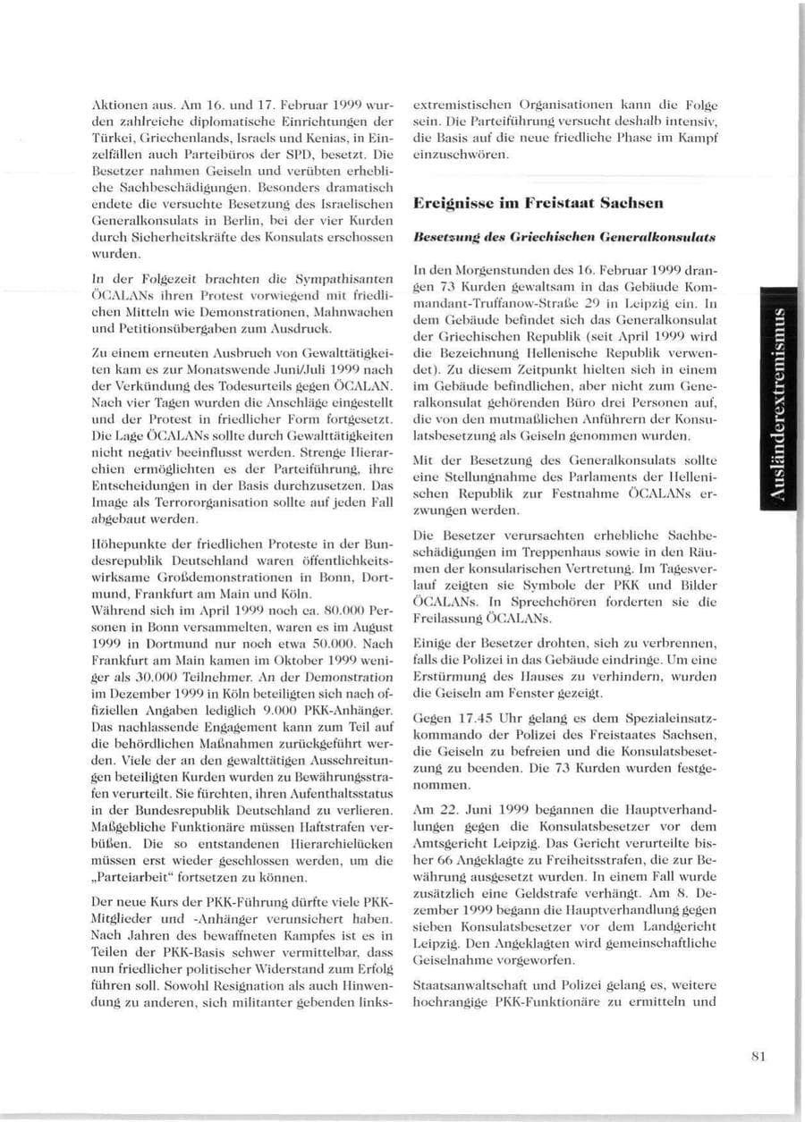 Seite 83 des Verfassungsschutzbericht 1999 Sachsen